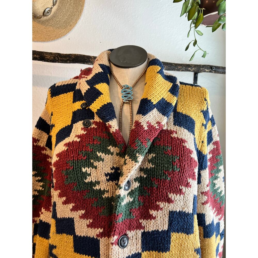 Ralph Lauren Denim & Supply Southwestern Cotton Woven Cardigan Sweater Size XL - Picture 8 of 11